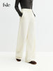 Fall Women's High Waisted Barrel Leg Soft Brushed Fleece Jogger Pants - Straight Cut Casual Pants for Daily Wear