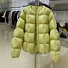 Winter Fluffy Puffer Jacket Women Thicken Warm Oversized Baseball Collar 90% White Duck Down Short Casual Coat