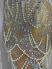 Sparkly Diamonds Pearl Mesh Stretch Short Dress Women Evening Prom Celebrate Birthday Party Dress Nightclub Stage Costume