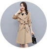 Trench Coat Women Double-Breasted Trenchcoat Lace Female Autumn Casual Coats Windbreaker Outwear Raincoat Streetwear