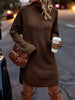 Women's Ribbed Knit Long Sleeve Dresses Autumn And Winter Texture Loose Sweater Dress Temperament Women's Vestidos