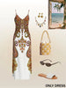 Four Seasons Colorful Paisley Floral Pattern Print vacation style women's dress