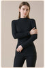 Women's Cashmere Silk Thermal Underwear Thermal Tops Warm Pants Thickened Solid Color Half Turtleneck Long Sleeve Winter Clothes