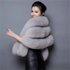 White Imitation fox fur Shawl Women's cloak Dress Cheongsam Fur cloak Jacket Women's Thick Shawl Mink fur Versatile
