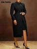 Women's Set Full Sleeve Long Blazer Coat+ Long Dress Suit Winter Streetwear Two 2 Piece Set Africa OL Work Outfits