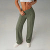 High Waisted Yoga Pants for Women, Loose Wide Leg Workout Trousers with Pockets for Running and Outdoor Exercise