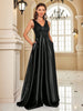 Elegant Sequins Evening Dress For Women Deep V-neck Satin Prom Party Green Dress Floor Length Blue Formal Gowns