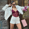 Polka Dot Bomber Jacket Women's Jackets Demi-Season Oversized Long Sleeve Top Outerwear Aviator Plus Size Zip Up Crop Coats