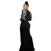 Women Mesh See Through Long Sleeve Diamonds Rhinestones Mermaid Long Dress Fall Evening Sexy Party Dresses Vestidos