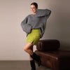 Vintage Solid Suede Skirt Two Piece Set Women Stand Collar Full Sleeve Zipper Jacket Mini Skirts Autumn Lady Streetwear