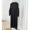 Puff Sleeve Pleated Dress Solid Color Long Length Women Loose Causal Elegant Dresses Designer Clothes Autumn 2DA1731
