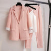 spring plus size Korean elegant women's suit female blazer leisure pants Tweed suit jacket three piece jacket pants set