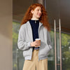 Jacket Women Fleece Drop Shoulder Loose Lazy Sweatshirt White Winter Minimalist Hooded Women's Clothing