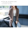 Knitted Shirt Casual Long Sleeve Loose Medium Length Outwear Sweater Coat Women Autumn Knitwears Cardigan Mujer