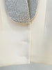 Designer Long Blazer Women's Stylish Backless Diamonds Beaded Shawl Collar Long Blazer