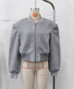 Double Zip Rib Collar Women Cropped Jacket Long Sleeve Side Pockets Loose Oversized Solid Autumn Coats Daily Chic Jackets