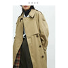 Classic Khaki Color Padded Thickened Trench Coat, Mid-Length British Style Jacket for Women, Fall/Winter