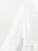 Elegant Embroidered White Dress Women Chic Lapel Long Sleeve High Waist Lace Up Maxi Dresses Female Hollow Out Vestidos
