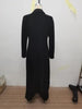 Women's Elegant Blazer Jacket Solid Black Slim Long Sleeve Extra-Long Splited Blazer Coat Female Formal Outerwear