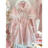 Japanese Lolita Ladies Coat Sweet and Fresh Kawaii Gentle Bow Lace Tweed Coat Autumn and Winter Daily Versatile Outerwear Jacket