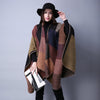 Thicken Winter Shawl Wraps Cape Women Fall Ponchos Plus Size Block Plaid Open Front Sweater Fleece Scarf Coat Holiday Outfits