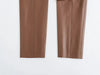 Women's Faux Leather Pants High Waist Straight Leg Trousers Female Streetwear Stylish Stretch Pencil Pants