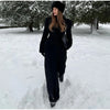 Elegant Solid Women Long Coat Single Breasted Turn-down Collar Loose Full Sleeve Lady Coats Spring Lady Street Outwears