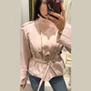 Spring Autumn Solid Women Short Windbreaker Stand Collar Long Sleeve Belt Single Breasted Female Coat Elegant Lady Outwear