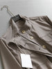 Solid-color Stand Neck Pocket Loose Mid-length Drawstring Waist Casual Trench Coats Women Long Sleeves Coats