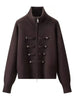 Casual Women's Cardigan Sweater Turtleneck Zippers Full Sleeve Button Decoration Lady Coats Autumn Female Knitwear