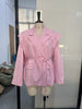 Elegant Commute Suit jacket Female Lace-Up Loose Pocket Patchwork Lapel Party Looks Outwear For Women Bandage Coat jacket