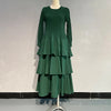 Spring Ruffled Lantern Sleeve Pleated Dress Atmospheric Design Sense Pleated Long Dresses Women's Clothing
