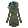 Women's Long-Sleeve Hooded Jacket with Zipper in Solid Color Print