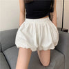 Spring Fluffy Bloomer Shorts for Women Solid High Waist Loose Cute Shorts Female Korean All Match Short Pants