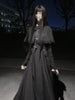 Gothic Y2K Lace Patchwork Black Midi Dress Women Japanese Splicing Lace Up Long Dress Sweet Lolita Bow Witch Anna Vestidos Mujer