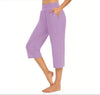 Casual Loose Elastic Pocket Pure Color Women's Seven-Foot Pants Simple Design Comfortable Fit Long Trousers