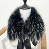 Raccoon Fur Collar Women Winter Coat Hood Decor Furry Fur Collar Warm Coat Shawl Natural Raccoon Fur Scarf Neck Warmer