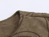 Chic Suede Embroidered Short Coats Women Casual Round Collar Full Sleeves Zipper Pockets Loose Coat Lady Daily Street Outerwear