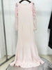 High Street Designer Women's Spliced Mesh Diamonds Beaded Long Sleeved Floor Length Maxi Long Dress