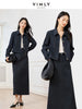Women's Vintage Elegant Denim Skirt Set Long Sleeve Lapel Denim Jacket Split A-line Skirt Office Lady Denim Suits M8307