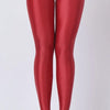 Sexy Women Thin Sheer See Through Pants Elastic Sexy Tight Silk Shiny Pencil Pant Oil Glossy Candy Color Yoga Leggings