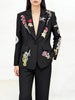 High Street Stylish Designer Suit Set Women's Nail Bead Embroidered Blazer Pants Set 2pcs