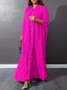 Autumn and Winter Women's Loose Round Neck Single Breasted Pleated Temperament Obese Women's Long Sleeved Dress