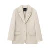 Winter Women's White faux fur Effect straight cut loose Edition casual suit jacket