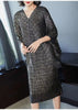 V Collar Pleats Batwing Sleeve Loose Dress For Women Print Clothing Vestido YE853
