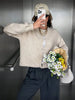 Mixed Color Fringed Round Neck Short Tweed Jacket Elegant Loose Women's Outwear Autumn Casual Street Daily Outfit