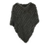 Women's 100% Real Natural Rabbit Fur Knitted Pullover Poncho Lady Cape Genuine Fur Shawl Warm One Size