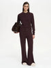 Women's Autumn Winter Knit Cardigan Pants Set Slim Fit Long Sleeve Long Trousers Simple Solid Color Sweater Suit
