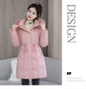 Winter Down Cotton Jacket Women Korean Cotton-Padded Thicken Warm Mid Long Hooded Parkas Slim Coat Female Casual Ladies Tops