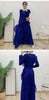 Ruffle Edge Maxi Pleated Dress For Women Round Neck Long Sleeves Solid Color Stitching Belt Dresses 2DA9911